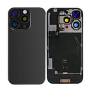 For Apple iPhone 16 Pro Max Back Glass With NFC, Enlarged Camera Frame Black Titanium Compatible