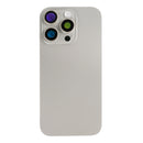 For Apple iPhone 16 Pro Max Back Glass With NFC, Enlarged Camera Frame Natural Titanium Compatible