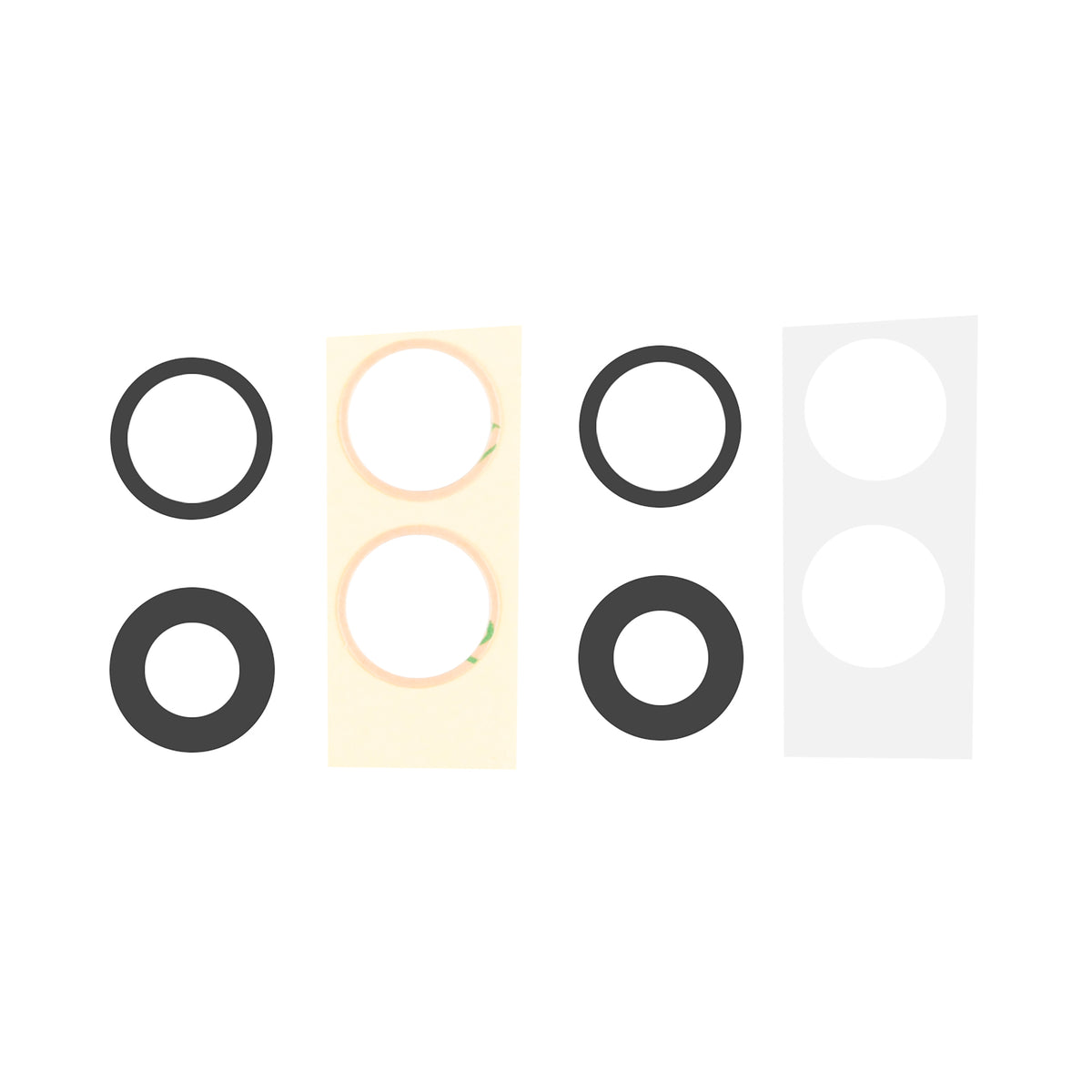 For Apple iPhone 16, 16 Plus, 17 Camera Lens Cover Set Black OEM