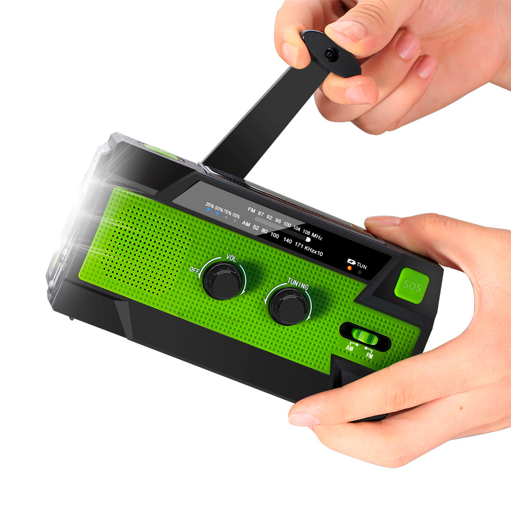 Portable Emergency AM/FM Radio Solar Hand Crank 4000mAh