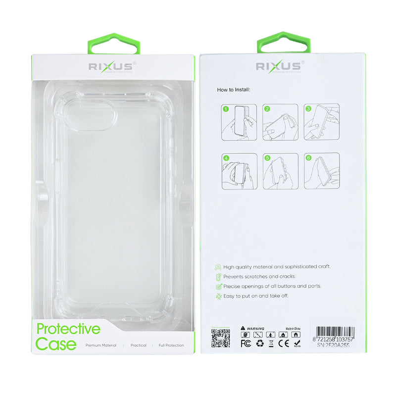 Rixus Anti-Burst Case For iPhone 16e Transparent
