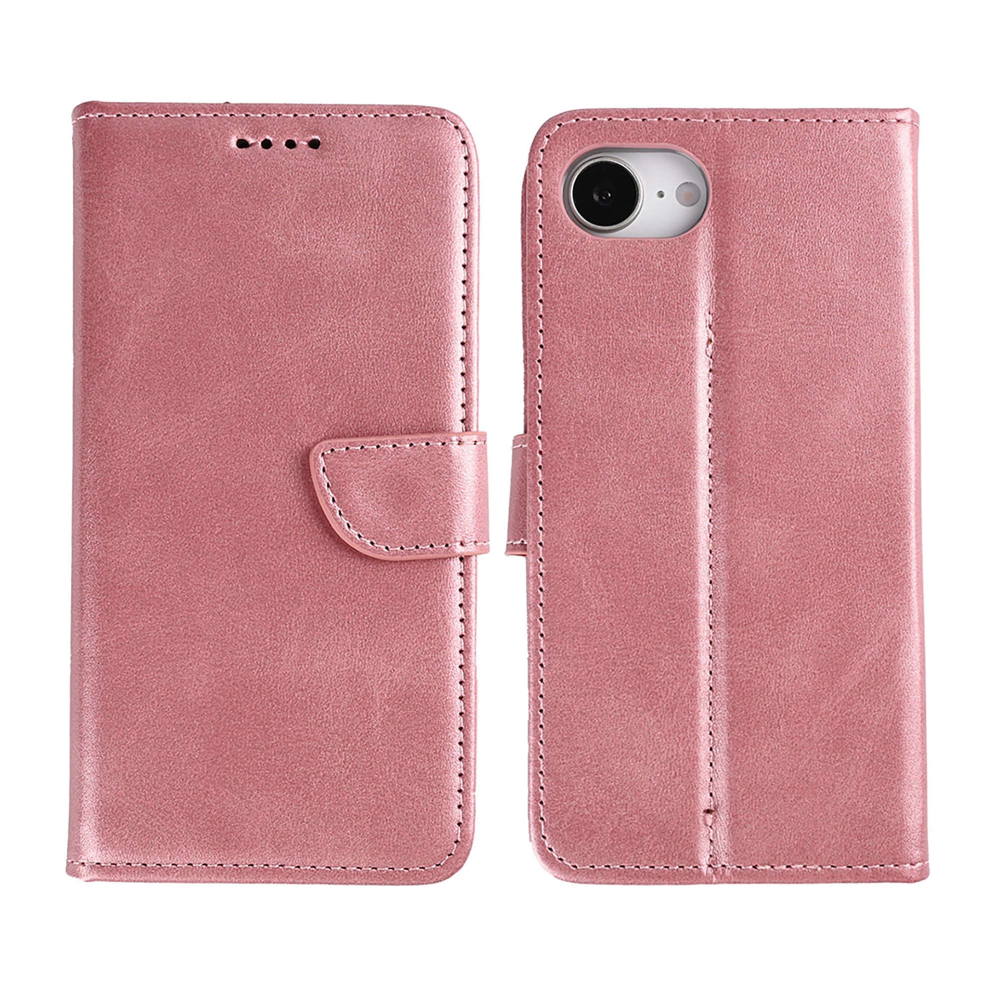 Rixus Bookcase For Apple iPhone 16e, 17e Pink