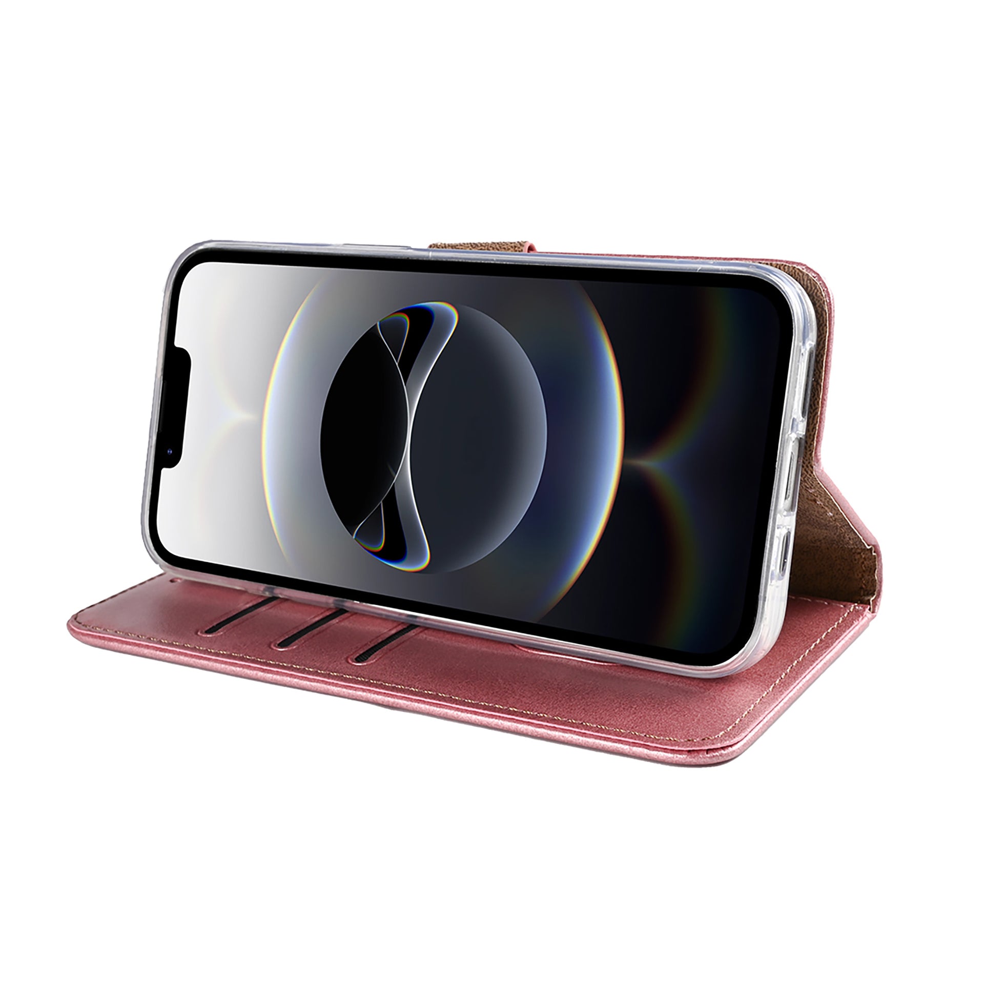 Rixus Bookcase For Apple iPhone 16e, 17e Pink