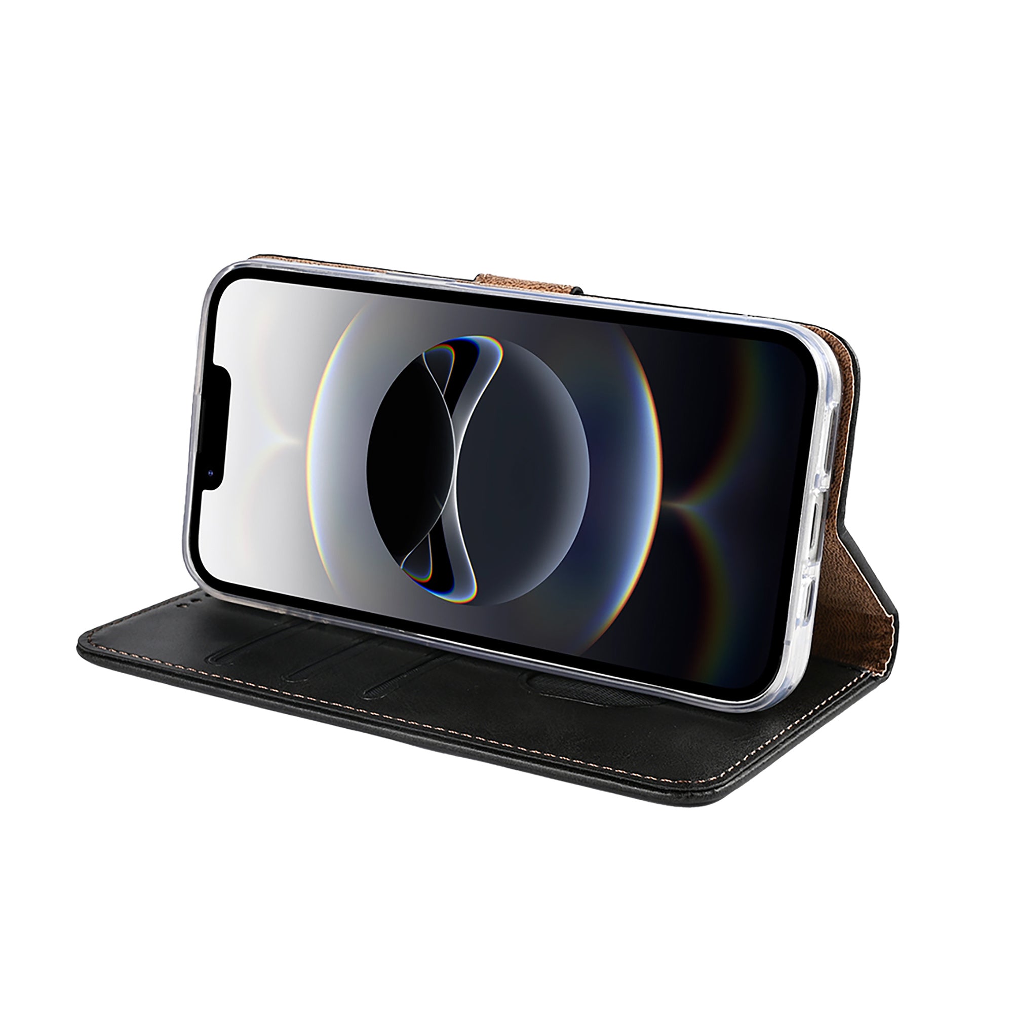 Rixus Bookcase For Apple iPhone 16e, 17e Black