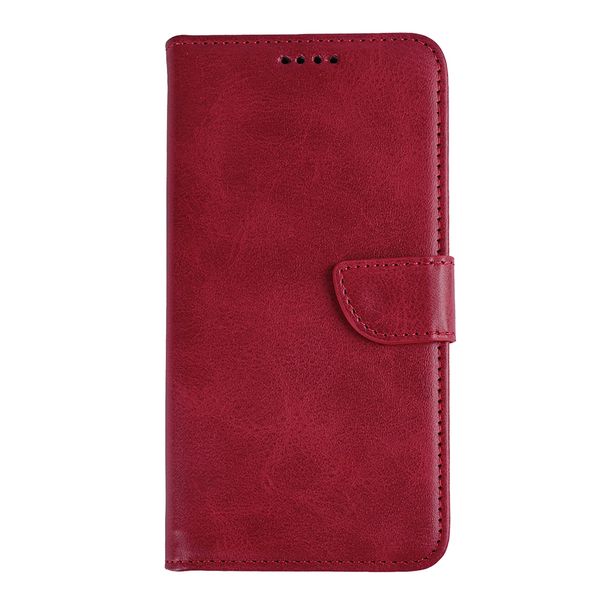 Rixus Bookcase For Apple iPhone 16e, 17e Dark Red