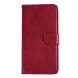 Rixus Bookcase For Apple iPhone 16e, 17e Dark Red
