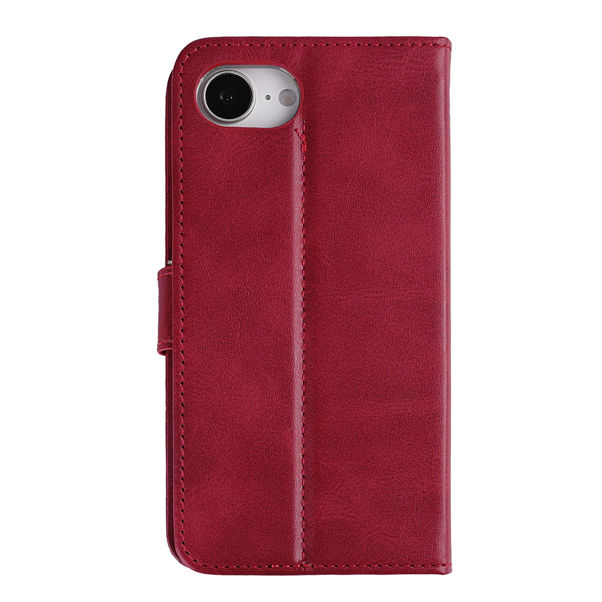 Rixus Bookcase For Apple iPhone 16e, 17e Dark Red