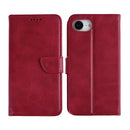Rixus Bookcase For Apple iPhone 16e, 17e Dark Red