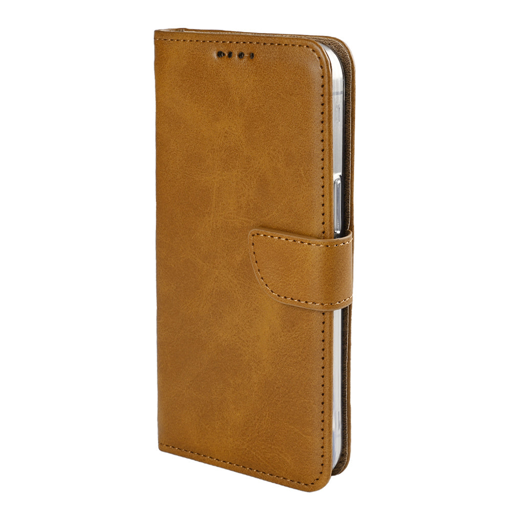 Rixus Bookcase For Apple iPhone 16e, 17e Light Brown