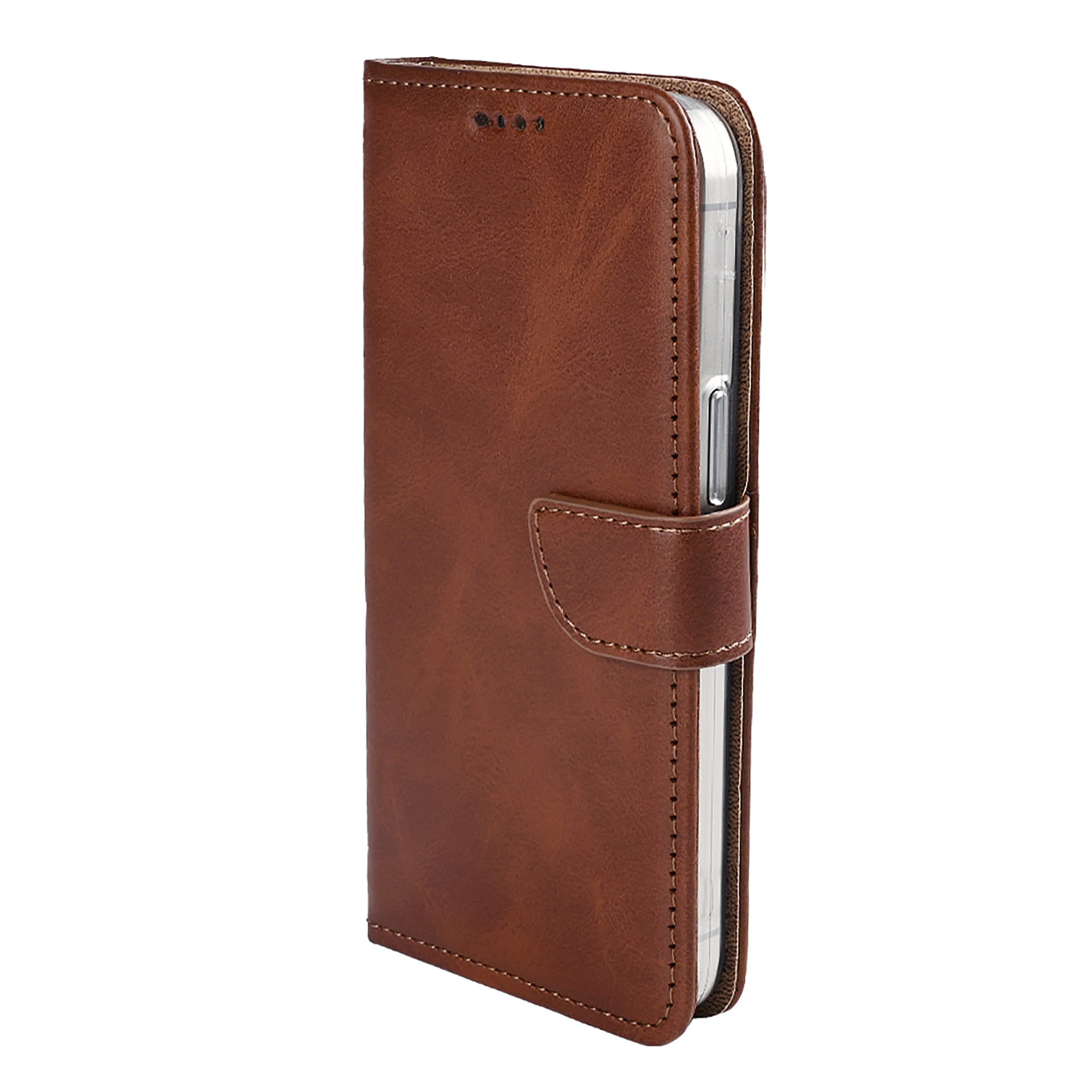 Rixus Bookcase For Apple iPhone 16e, 17e Brown