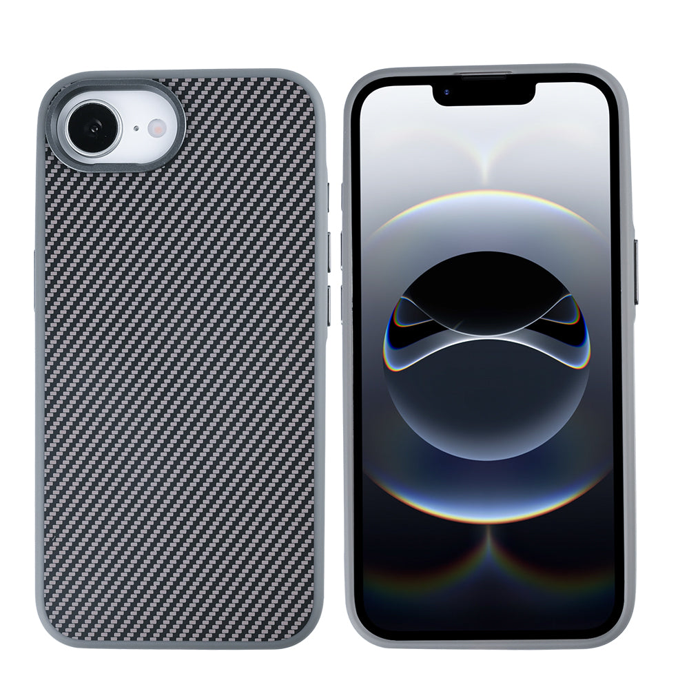 Rixus Mag Carbon With MagSafe Compatible For Apple iPhone 16e, 17e Titanium Grey