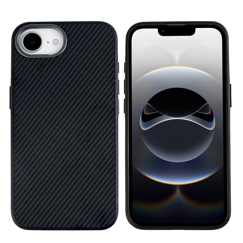 Rixus Mag Carbon With MagSafe Compatible For Apple iPhone 16e, 17e Titanium Black
