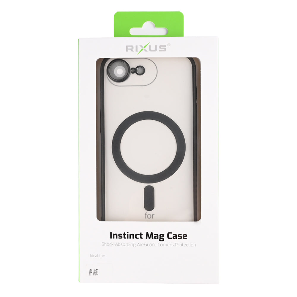 Rixus Instinct Mag Case For Apple iPhone 16e, 17e Black