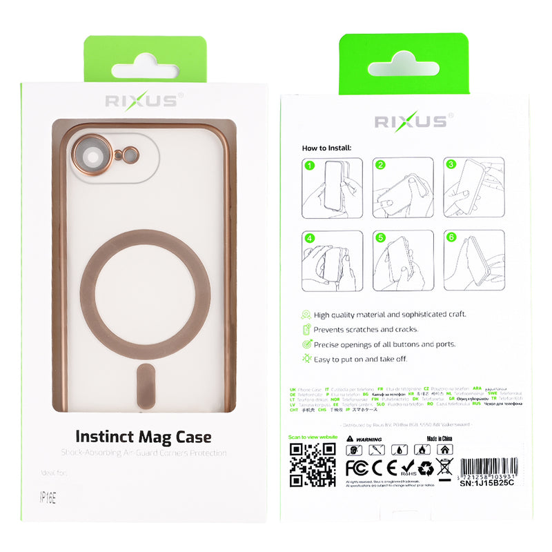 Rixus Instinct Mag Case For iPhone 16e Desert Titanium