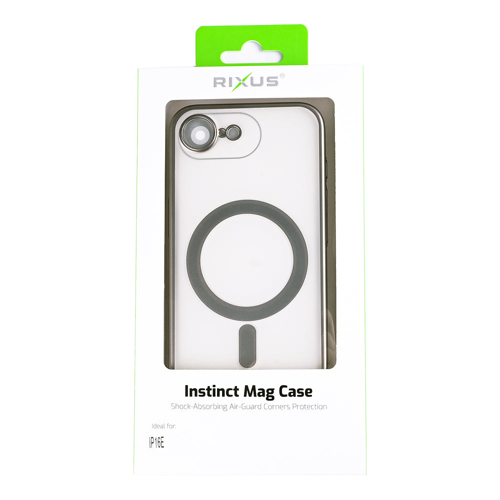 Rixus Instinct Mag Case For Apple iPhone 16e, 17e Titanium Grey