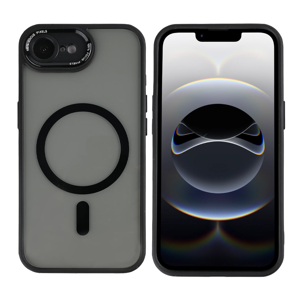 Rixus Classic 04 Case With MagSafe Compatible For Apple iPhone 16e Black