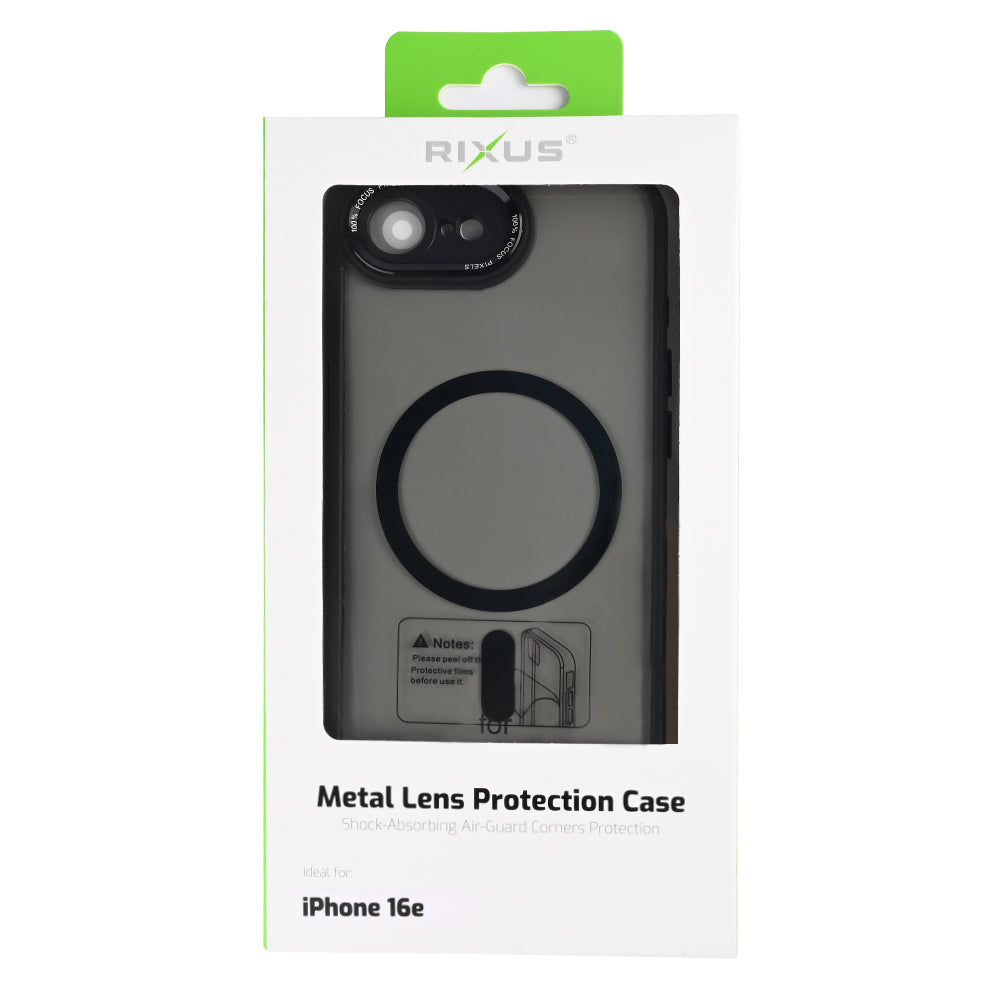 Rixus Classic 04 Case With MagSafe Compatible For Apple iPhone 16e Black