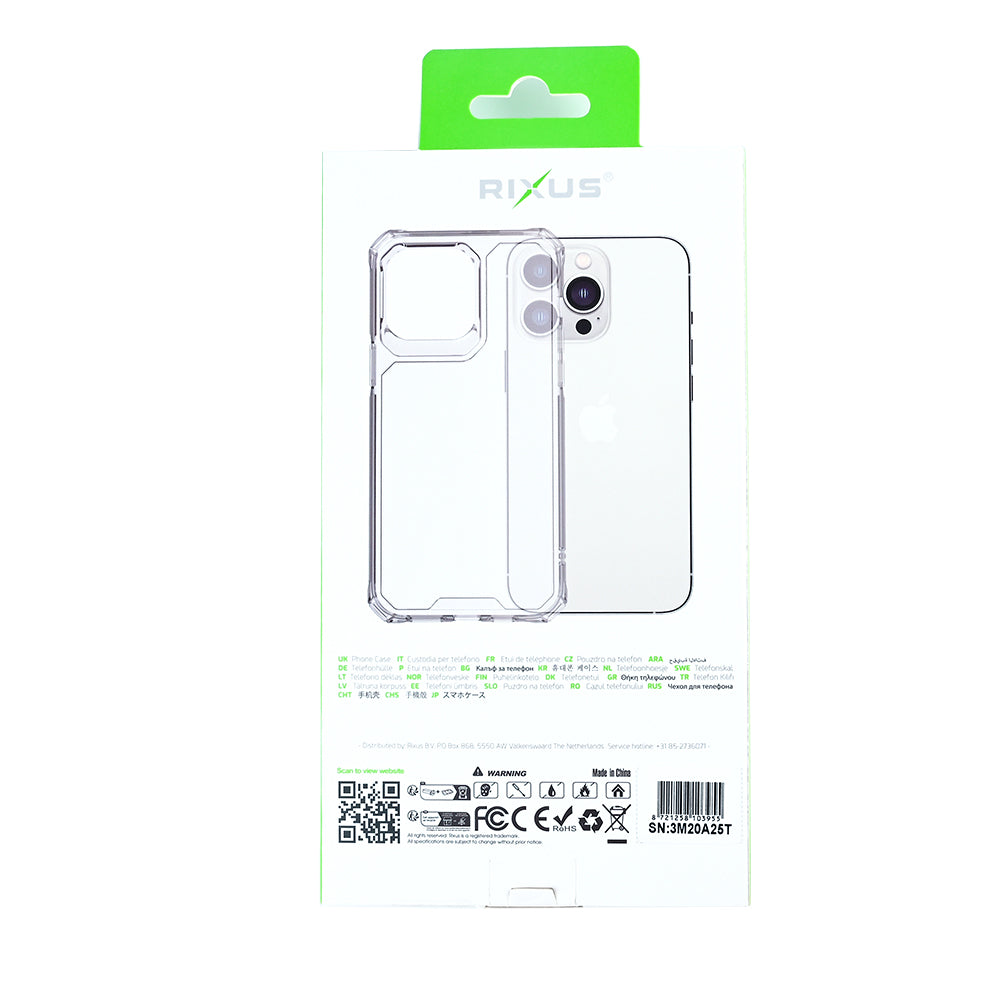 Rixus Armor-X Anti Shock Case For Apple iPhone 16e, 17e Transparent