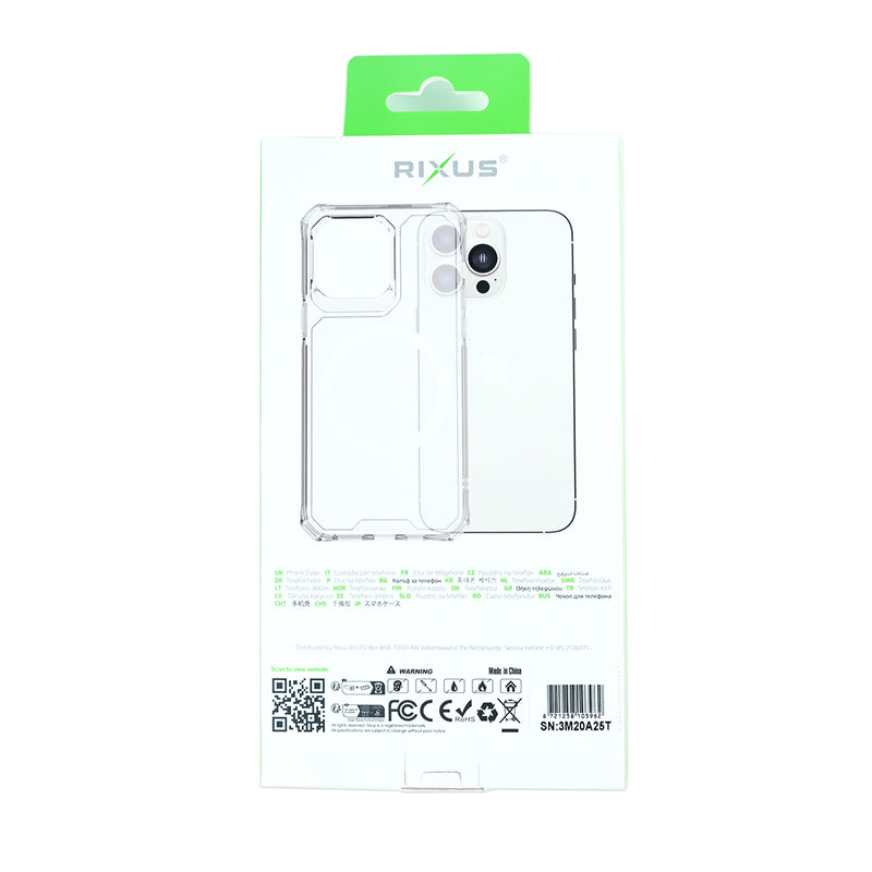 Rixus Armor-X Anti Shock Case With MagSafe For Apple iPhone 16e Transparent