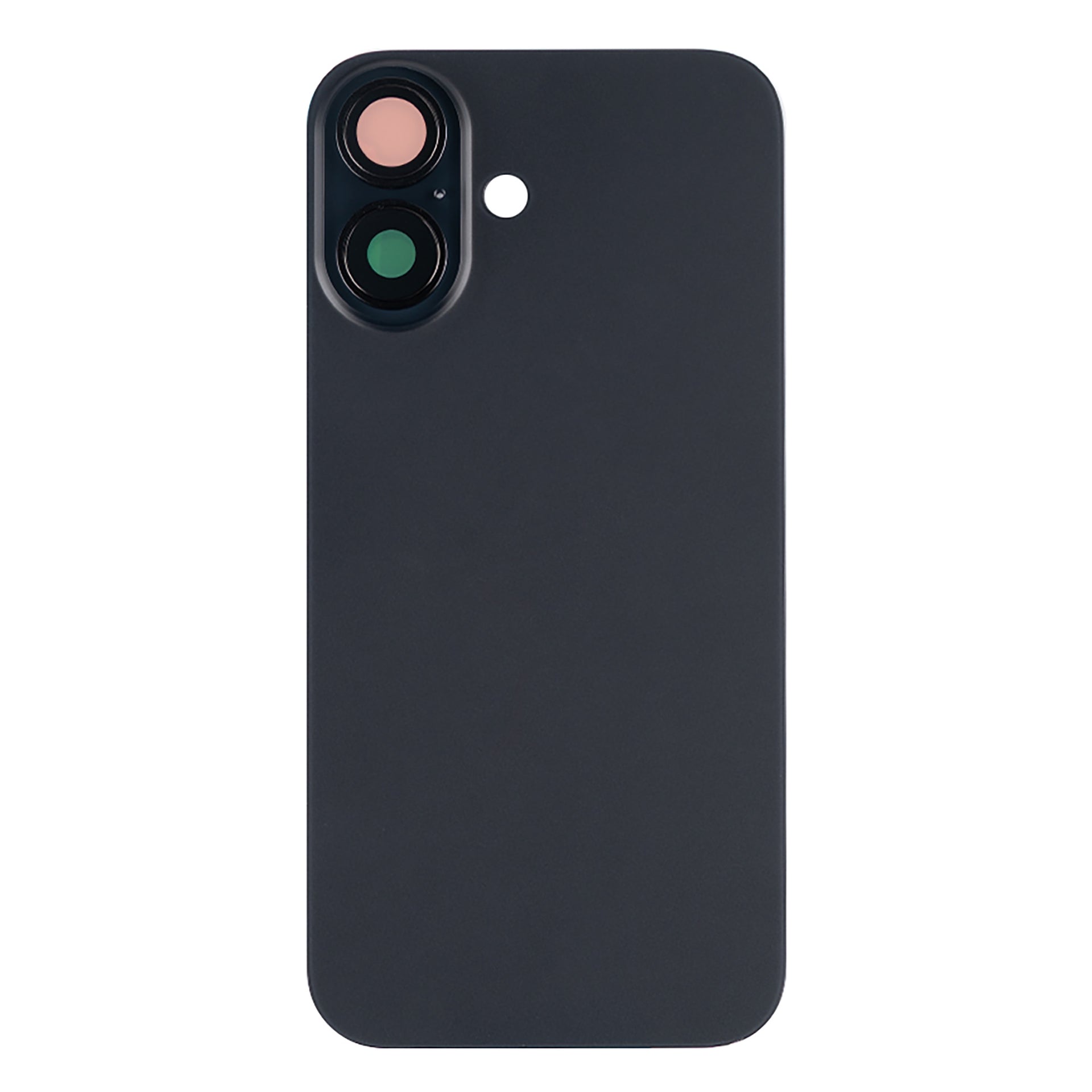 For Apple iPhone 16 Back Glass Without NFC, Enlarged Camera Frame Black Compatible