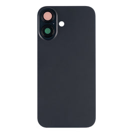 For Apple iPhone 16 Back Glass Without NFC, Enlarged Camera Frame Black Compatible