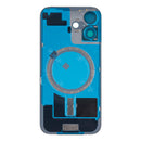 For Apple iPhone 16 Back Glass Without NFC, Enlarged Camera Frame Black Compatible