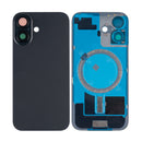 For Apple iPhone 16 Back Glass Without NFC, Enlarged Camera Frame Black Compatible