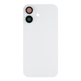 For Apple iPhone 16 Back Glass Without NFC, Enlarged Camera Frame White Compatible