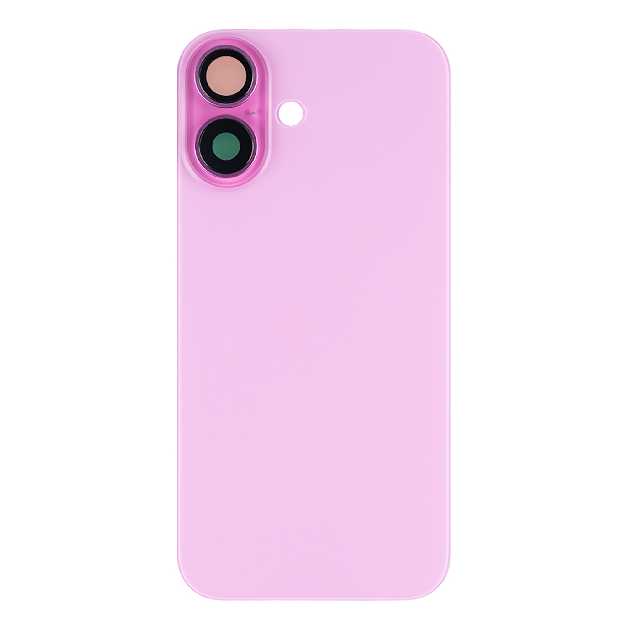 For Apple iPhone 16 Back Glass Without NFC, Enlarged Camera Frame Pink Compatible