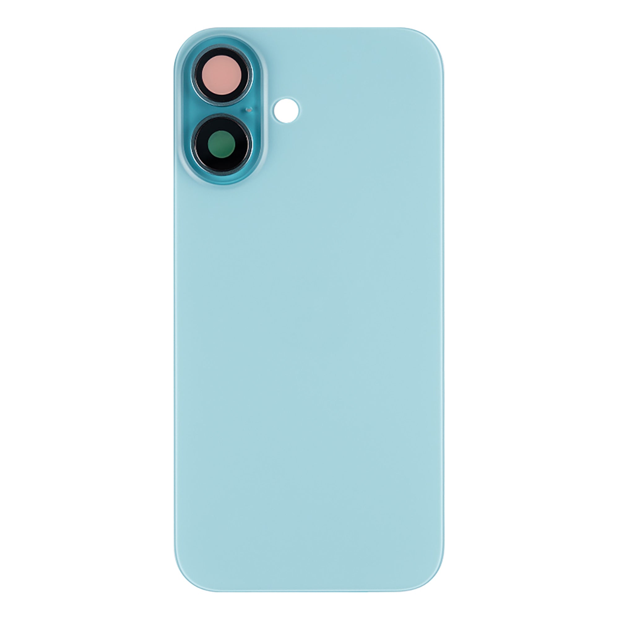 For Apple iPhone 16 Back Glass Without NFC, Enlarged Camera Frame Teal Compatible