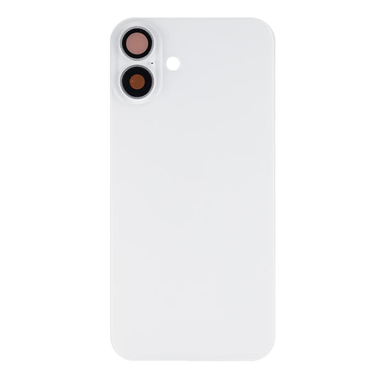 For Apple iPhone 16 Plus Back Glass Without NFC, Enlarged Camera Frame White Compatible