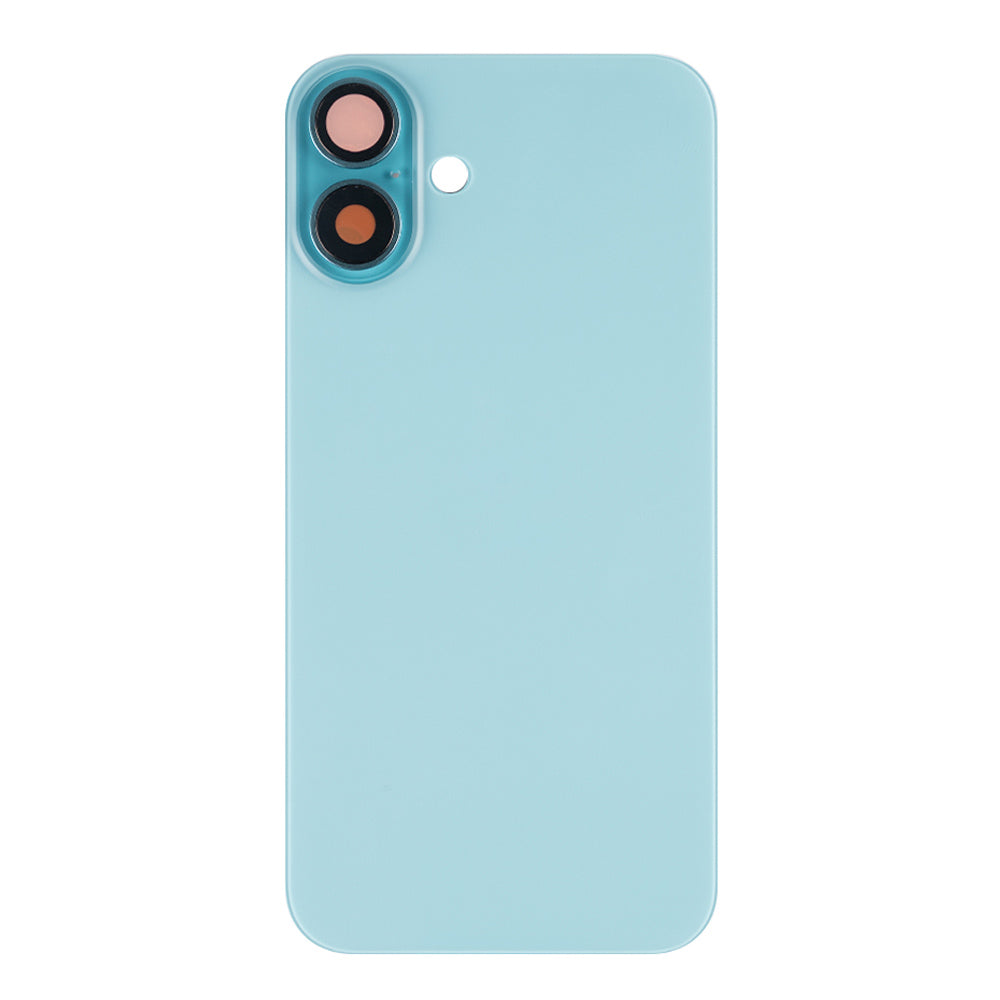 For Apple iPhone 16 Plus Back Glass Without NFC, Enlarged Camera Frame Teal Compatible