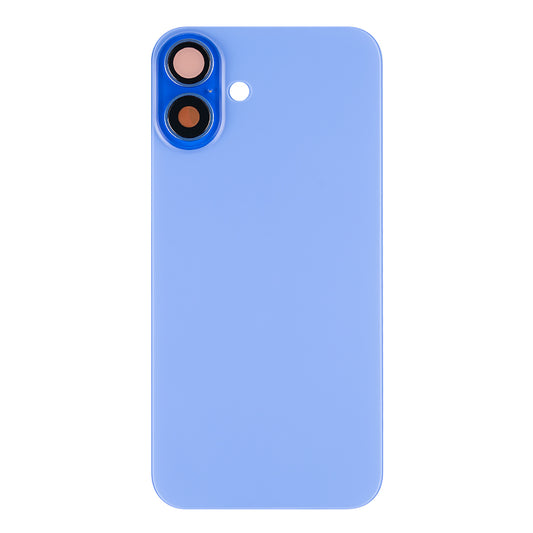 For Apple iPhone 16 Plus Back Glass Without NFC, Enlarged Camera Frame Ultramarine Compatible