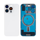 For Apple iPhone 16 Pro Back Glass Without NFC, Enlarged Camera Frame White Titanium Compatible