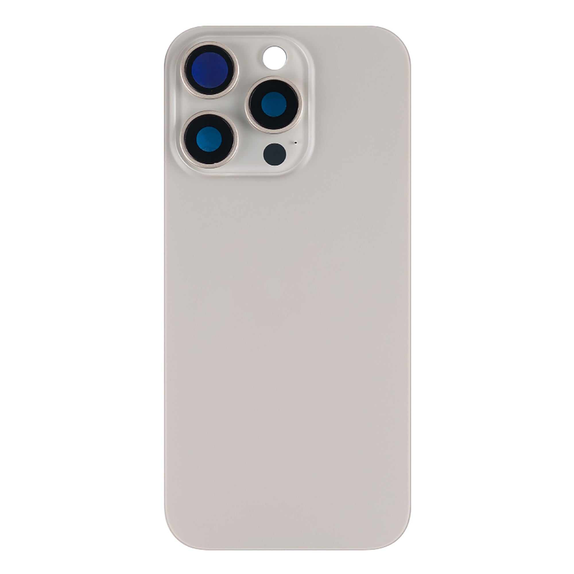 For Apple iPhone 16 Pro Back Glass Without NFC, Enlarged Camera Frame Natural Titanium Compatible