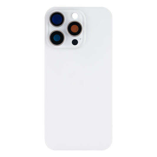 For Apple iPhone 16 Pro Max Back Glass Without NFC, Enlarged Camera Frame White Titanium Compatible
