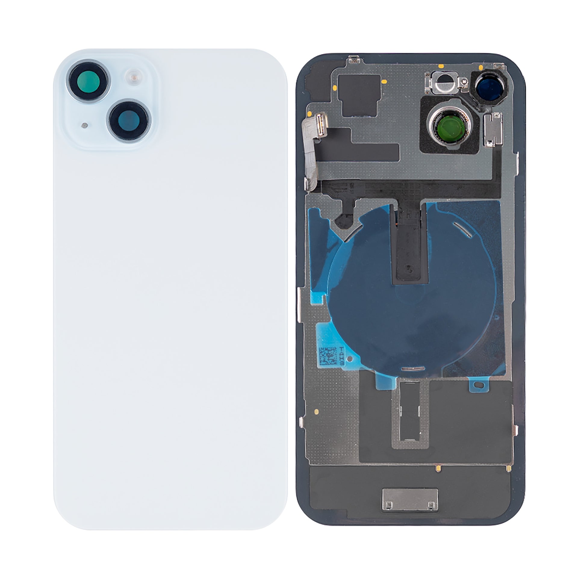 For Apple iPhone 15 Back Glass With NFC, Enlarged Camera Frame Blue Compatible