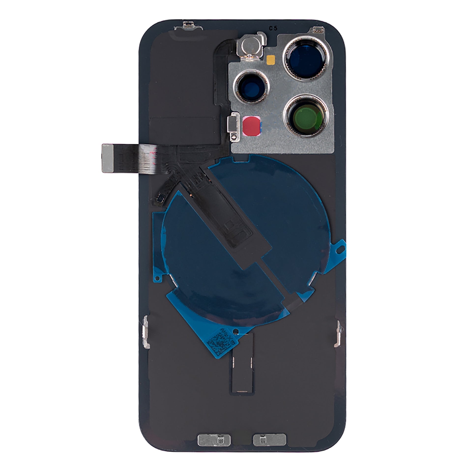 For Apple iPhone 15 Pro Back Glass With NFC, Enlarged Camera Frame Black Titanium Compatible