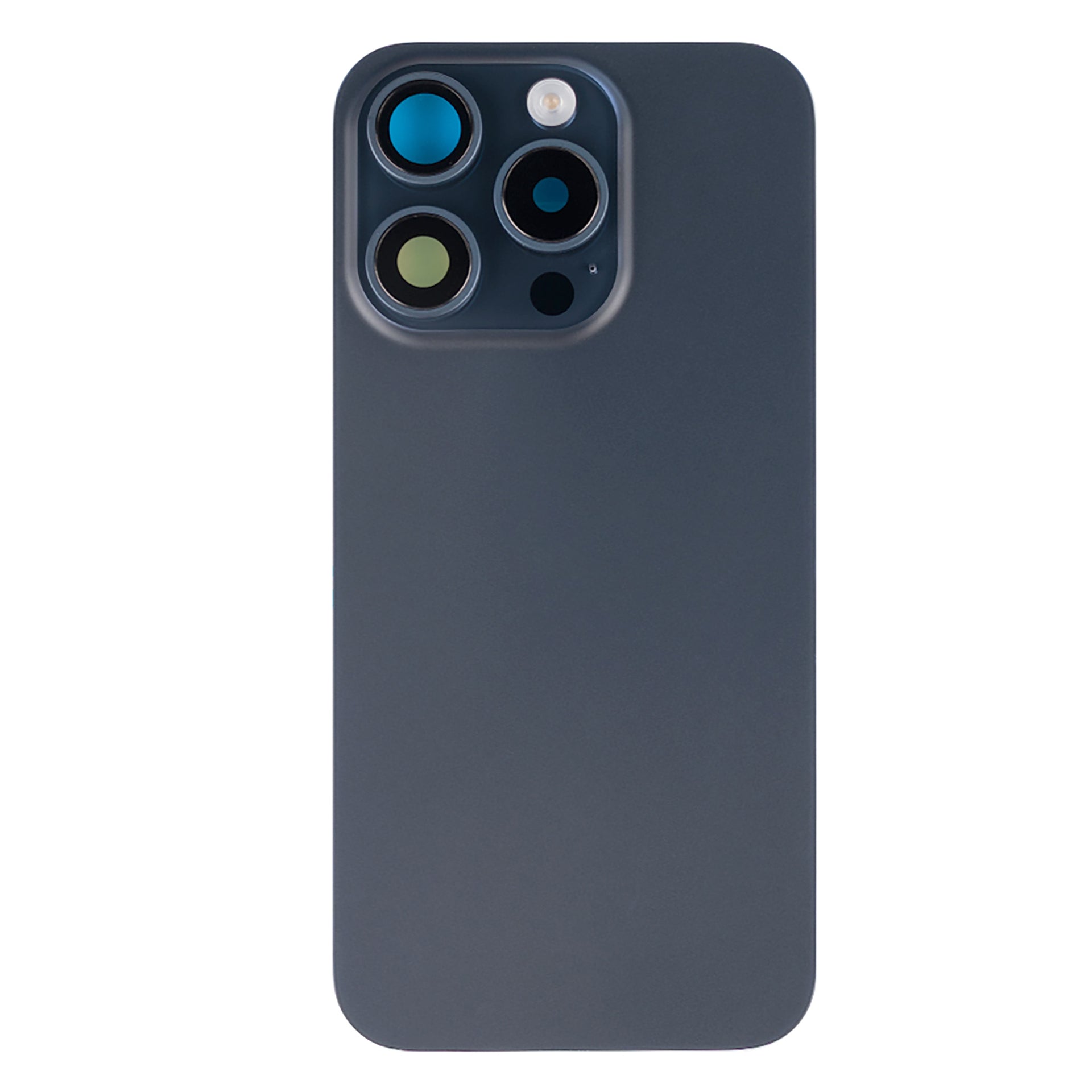 For Apple iPhone 15 Pro Back Glass With NFC, Enlarged Camera Frame Blue Titanium Compatible