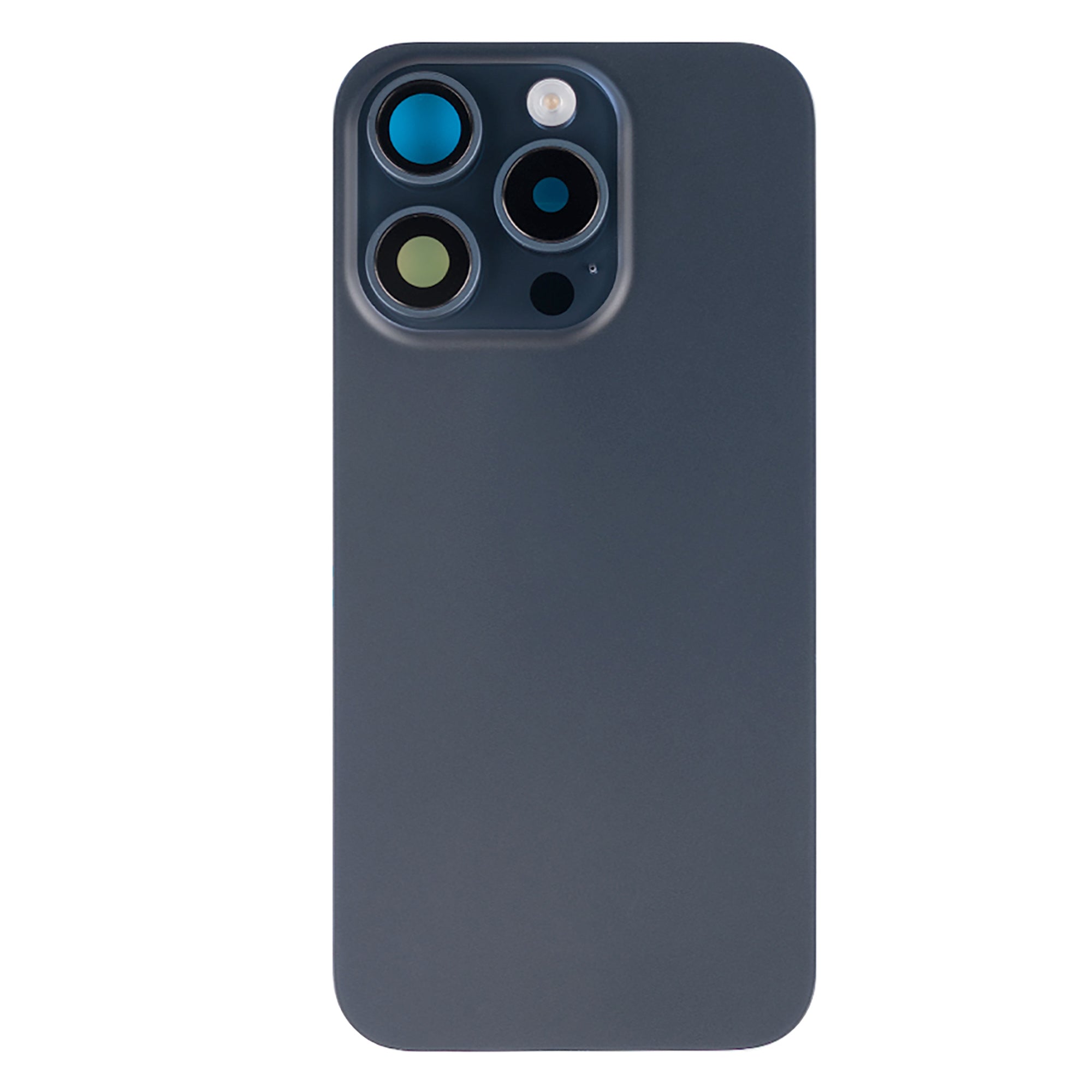 For Apple iPhone 15 Pro Back Glass With NFC, Enlarged Camera Frame Blue Titanium Compatible