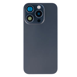 For Apple iPhone 15 Pro Back Glass With NFC, Enlarged Camera Frame Blue Titanium Compatible