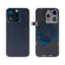 For Apple iPhone 15 Pro Back Glass With NFC, Enlarged Camera Frame Blue Titanium Compatible