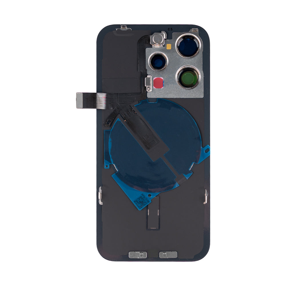 For Apple iPhone 15 Pro Back Glass With NFC, Enlarged Camera Frame Natural Titanium Compatible