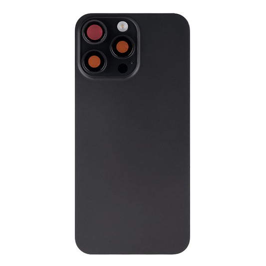 For Apple iPhone 15 Pro Max Back Glass With NFC, Enlarged Camera Frame Black Titanium Compatible
