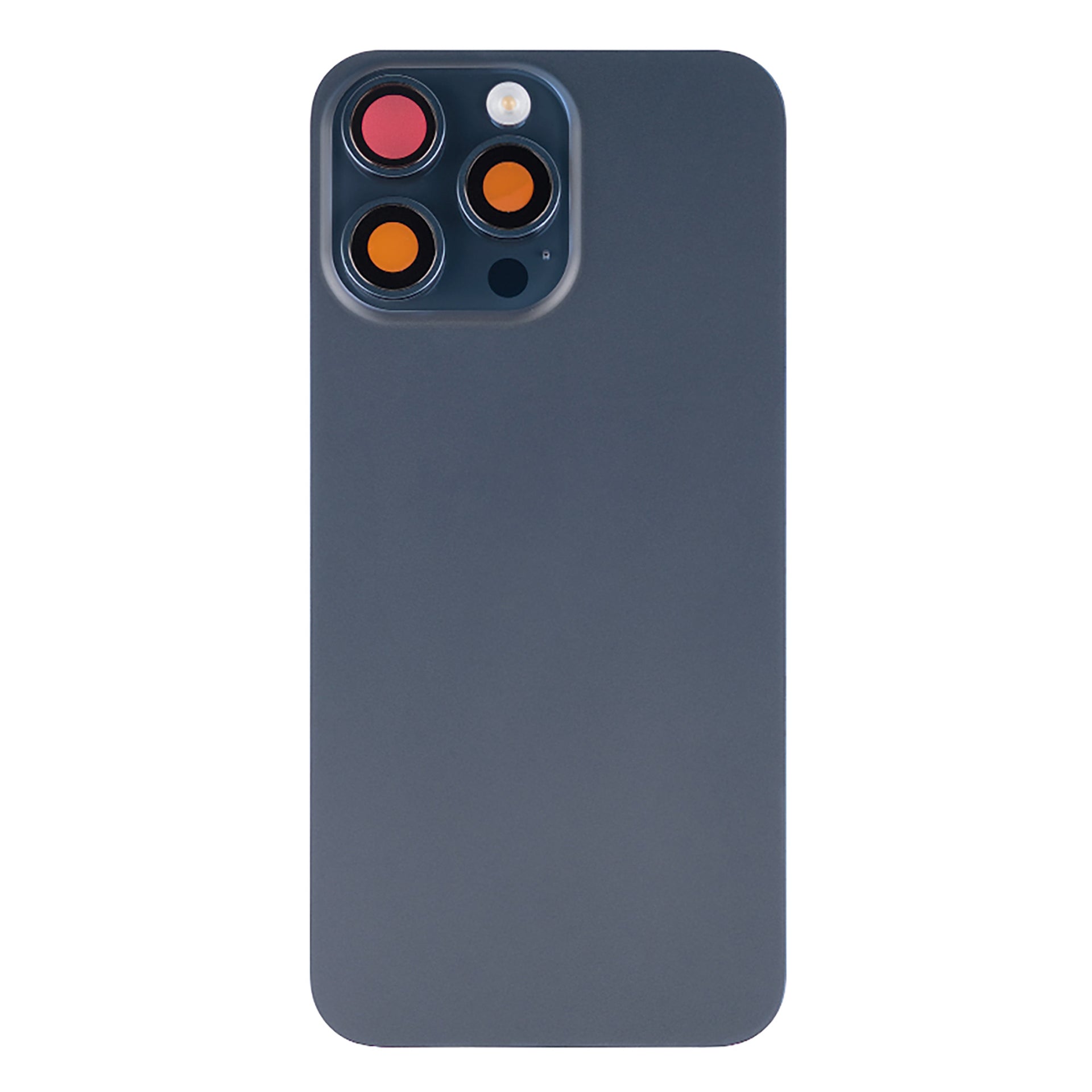For Apple iPhone 15 Pro Max Back Glass With NFC, Enlarged Camera Frame Blue Titanium Compatible
