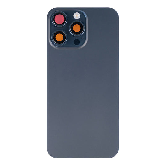 For Apple iPhone 15 Pro Max Back Glass With NFC, Enlarged Camera Frame Blue Titanium Compatible