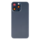 For Apple iPhone 15 Pro Max Back Glass With NFC, Enlarged Camera Frame Blue Titanium Compatible