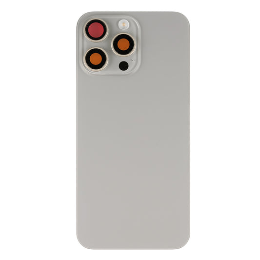 For Apple iPhone 15 Pro Max Back Glass With NFC, Enlarged Camera Frame Natural Titanium Compatible