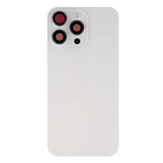 For Apple iPhone 15 Pro Max Back Glass With NFC, Enlarged Camera Frame White Titanium Compatible