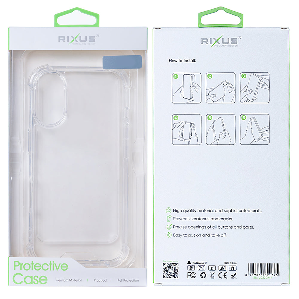 Rixus Anti-Burst Case For Samsung Galaxy S25 Edge Transparent